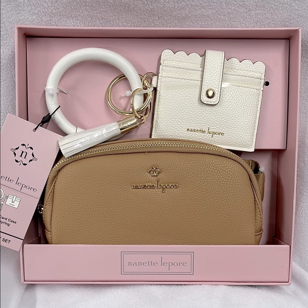 Nanette Lepore Tan and White Accessory Set - NIB